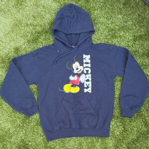Disney Navy Blue Mickey Mouse Sweater with hood size Small Unisex
